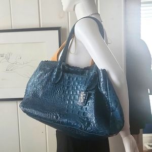 Furla Blue Crocodile Leather Handbag
